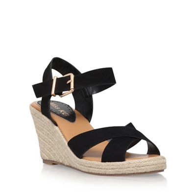 Miss KG Black 'Pineapple 2' high heel wedge sandal